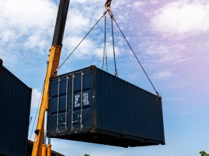 Contenedor en una construcción