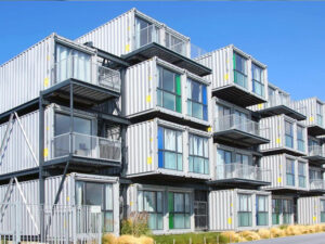 Proyecto de arquitectura modular con módulos prefabricados de contenedores