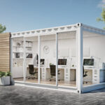 Soluciones modulares para oficina de Dracontainers con contenedores adaptados