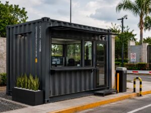 Casetas blindadas con contenedores maritimos para control de accesos.